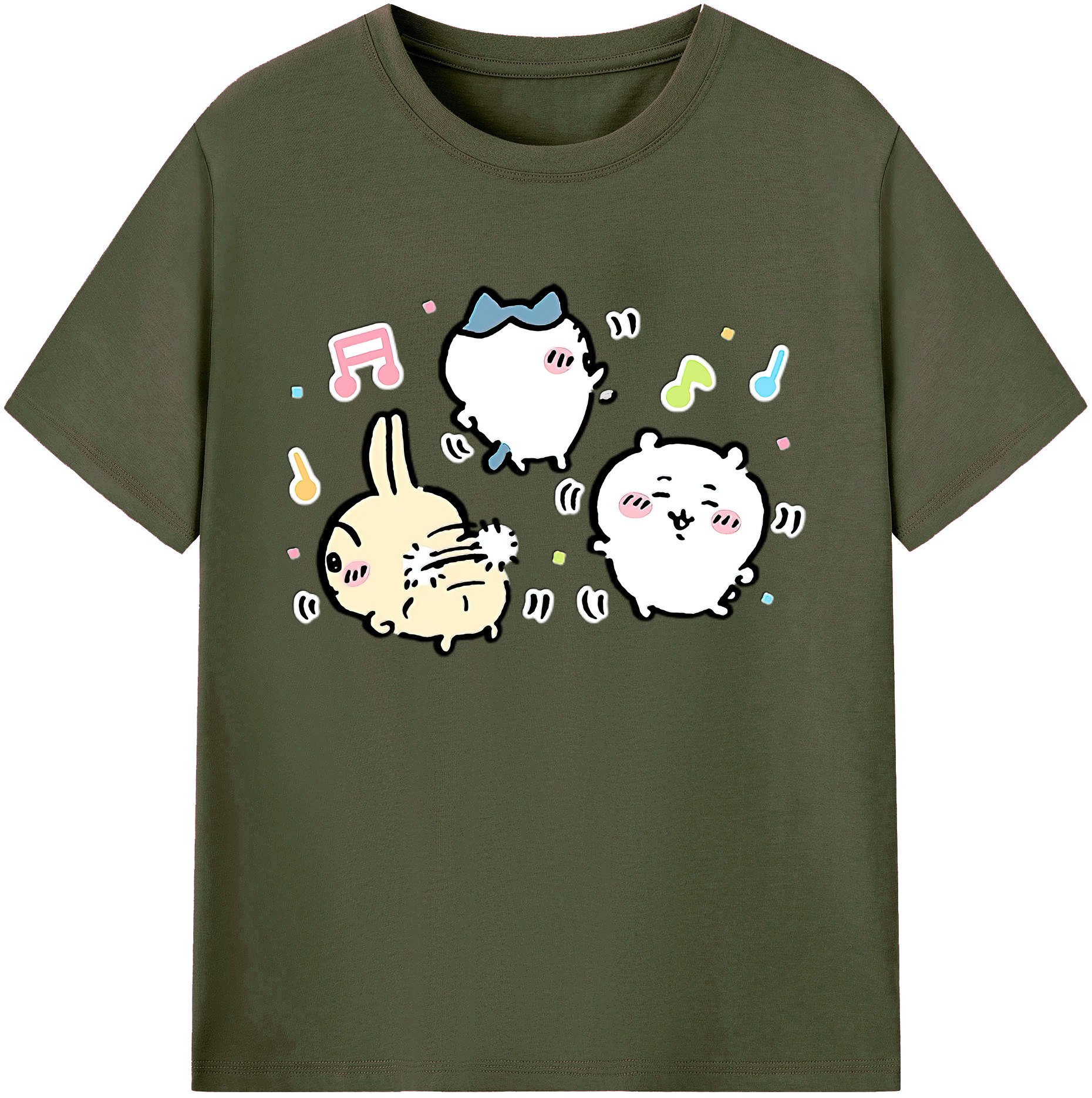 （画像用） ちいかわ うさぎ Chii-kawa usagi 綿100％ メンズ半袖Tシャツ｜肌触りやわらか＆通気性